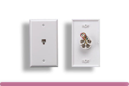 RiteAV - RJ 11 Wall Plate with 6P4C Jack (Screw Terminals) 1 gang (1 port)