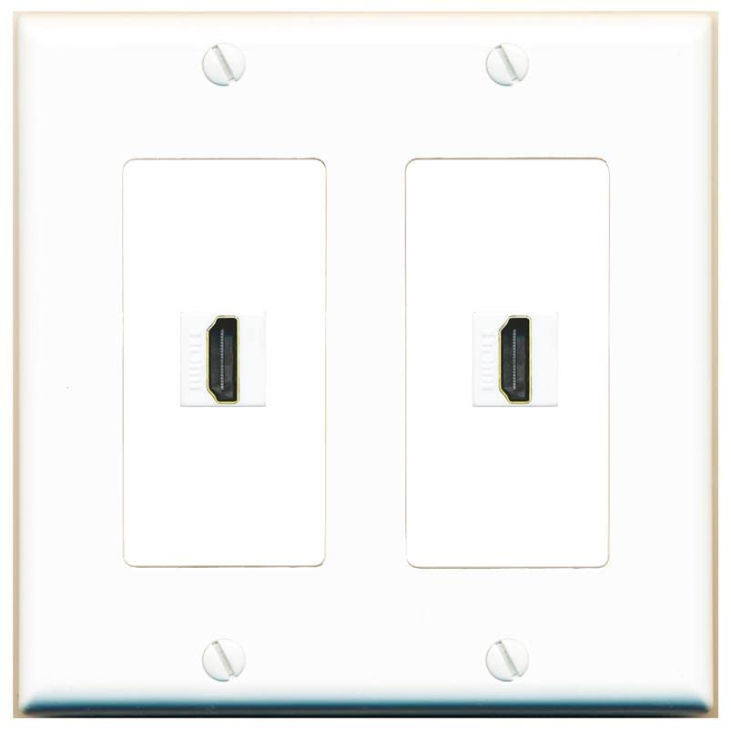 RiteAV HDMI Wall Plate 2 Port - 2 Gang [White/White]