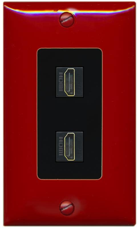 RiteAV HDMI Wall Plate 2 Port - 1 Gang [Red/Black]