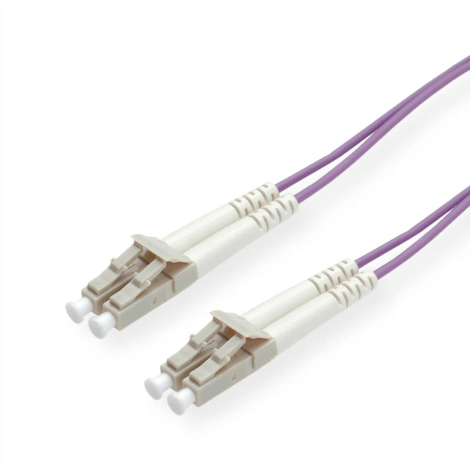 RiteAV - OM4 LC to LC 100G Violet Duplex Multimode Fiber Cable (50/125) (Purple 9M (27 feet))