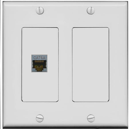 RiteAV 1 Port Cat6A Wall Plate - 2 Gang [Gray/Gray]