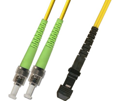1M Singlemode Duplex Fiber Optic Cable (9/125) - ST/APC to MTRJ/UPC