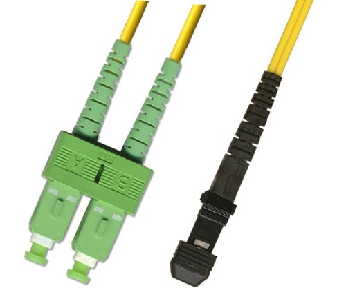 2M Singlemode Duplex Fiber Optic Cable (9/125) - SC/APC to MTRJ/UPC