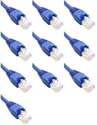 15 Feet Cat6 Ethernet Network Patch Cables Blue RJ45 m/m (10 Pack)