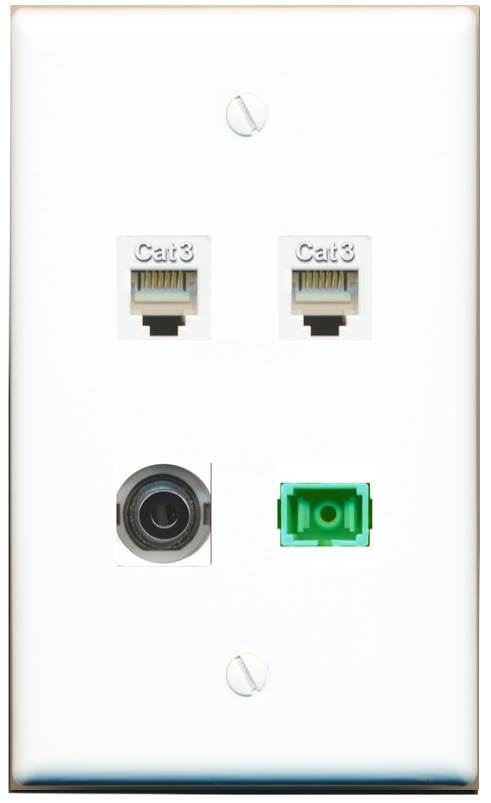 RiteAV - 3-5MM 2 PHONE SC-APC Singlemode Simplex Wall Plate Flat White