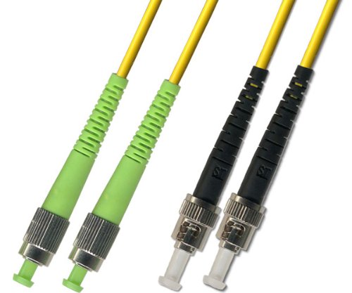 5M Singlemode Duplex Fiber Optic Cable (9/125) - FC/APC to ST/UPC