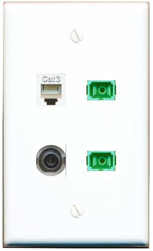 RiteAV - 3-5MM PHONE 2 SC-APC Singlemode Simplex Wall Plate Flat White