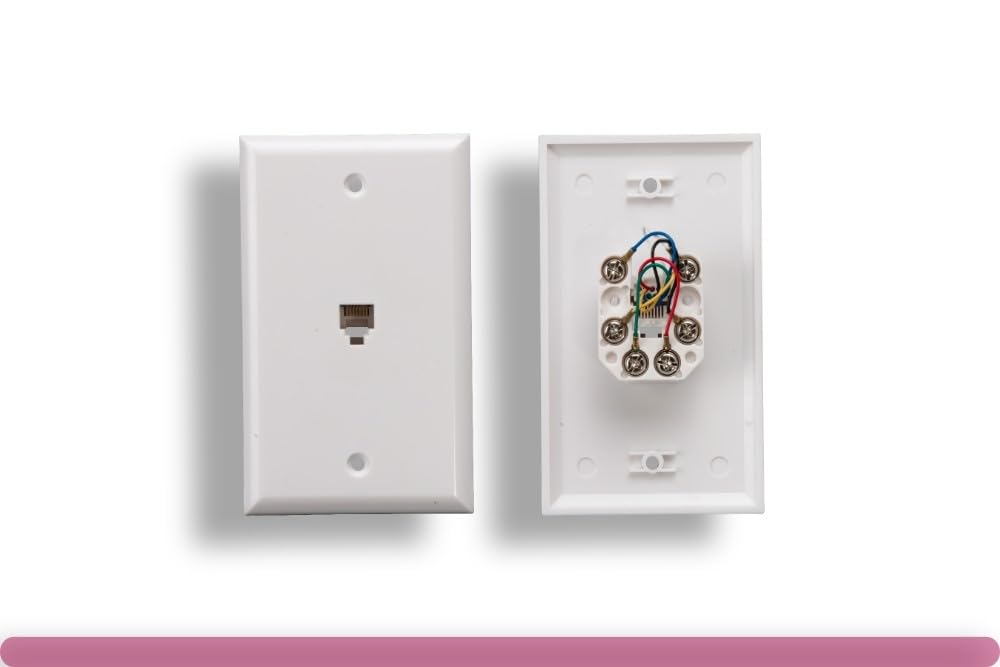 RiteAV - RJ12 Wall Plate with 6P6C Jack (Screw Terminals) (1 port)