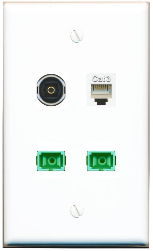 RiteAV - PHONE 2 SC-APC Singlemode Simplex TOSLINK Wall Plate Flat White