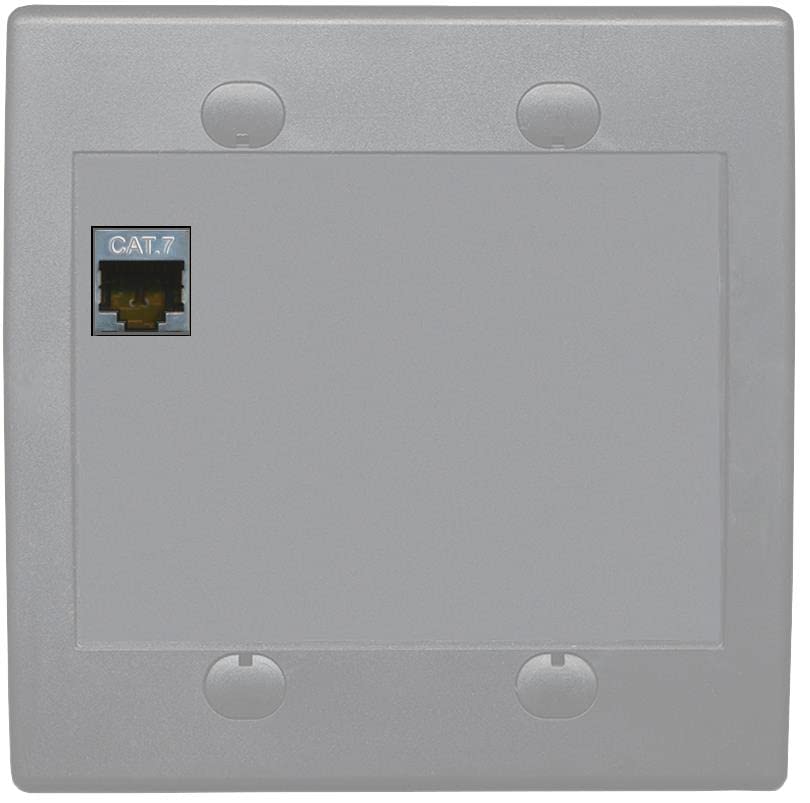 RiteAV 1 Port Cat7 Shielded Ethernet Wall Plate - Flat 2 Gang [Gray/Gray]