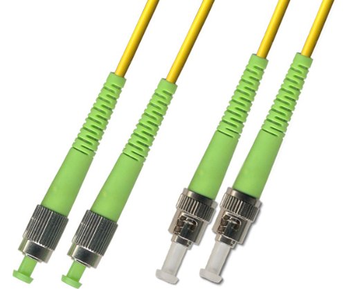 15M Singlemode Duplex Fiber Optic Cable (9/125) - FC/APC to ST/APC