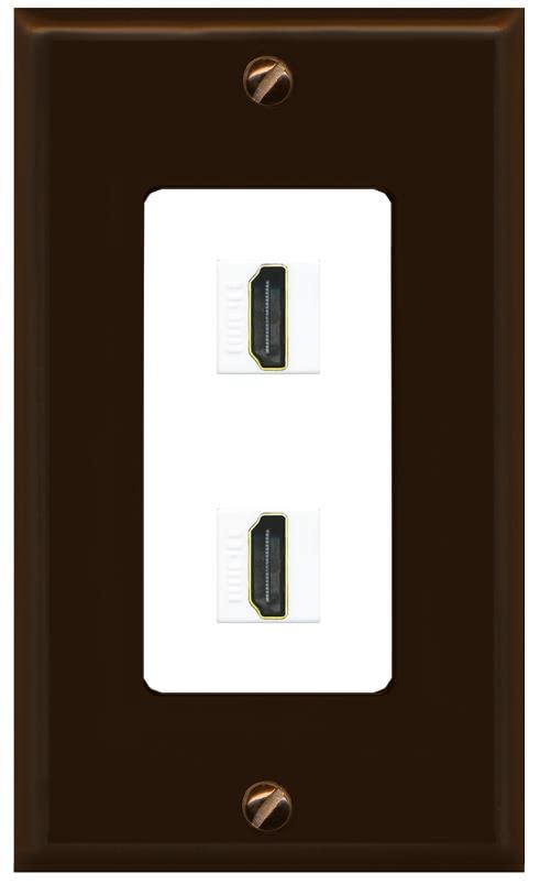 RiteAV HDMI Wall Plate 2 Port - 1 Gang [Brown/White]