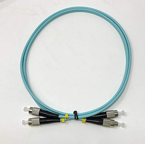 15 Meter 10Gb OM3 Multimode Duplex Fiber Optic Cable (50/125) - FC-UPC to FC-UPC - Aqua