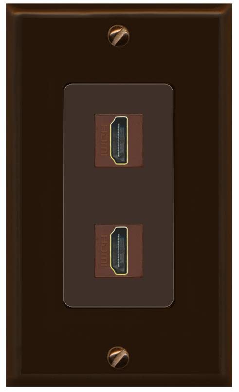 RiteAV HDMI Wall Plate 2 Port - 1 Gang [Brown/Brown]