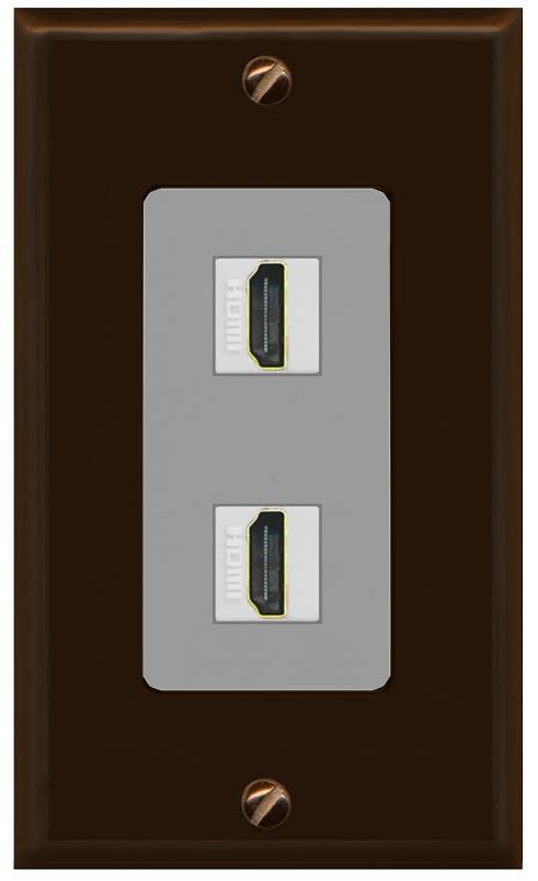 RiteAV HDMI Wall Plate 2 Port - 1 Gang [Brown/Gray]