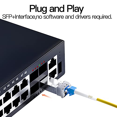 RiteAV - 10GBase-SR SFP+ Transceiver, SFP Multi-Mode LC Module, 10G 850nm MMF up to 300 Meters, Compatible with Cisco SFP-10G-SR,Meraki MA-SFP-10GB-SR,Ubiquiti UF-MM-10G