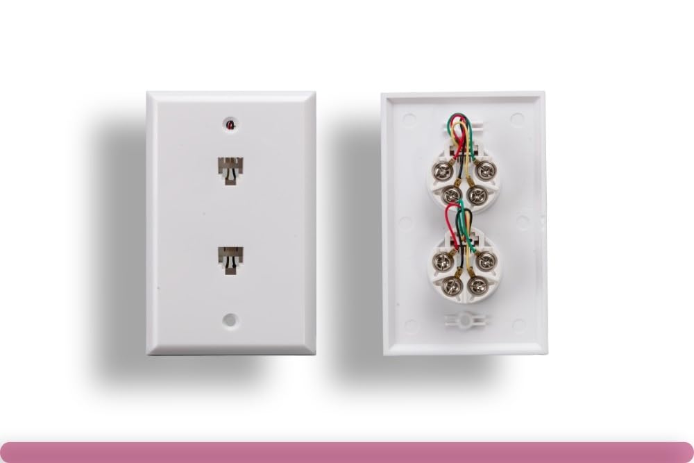 RiteAV - RJ 11 Wall Plate with 6P4C Jack (Screw Terminals) 1 gang (2 port)