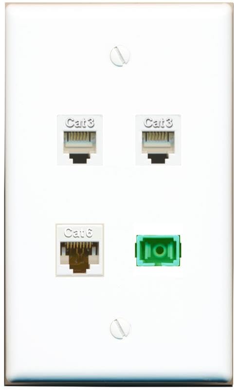 RiteAV - CAT6 2 PHONE SC-APC Singlemode Simplex Wall Plate Flat White