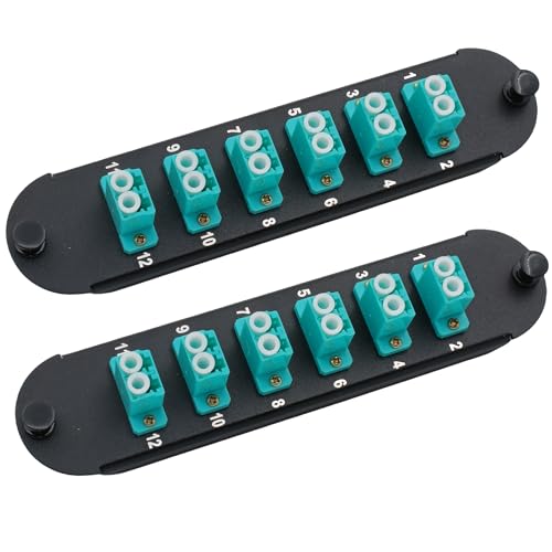 Fiber Optic Hardware Adapter Panel with LC Duplex 50 µm multimode (OM3/4) Adapters Compatible for Corning Corning Light Guide CCH-01U CCH-CP12-E4
