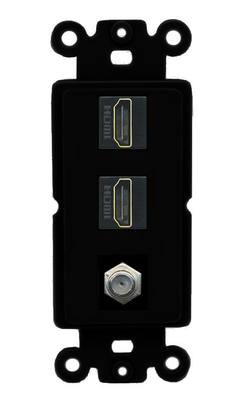 COAX 2 HDMI Wall Plate-Rocker Black/Black
