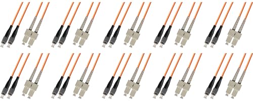 Ultra Spec Cables 2M Multimode Duplex Fiber Optic Cable (50/125) - FC to SC (10 Pack)