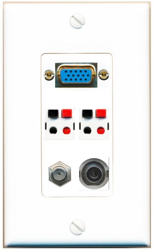 RiteAV SVGA + 3.5mm COAX 2 SPEAKER Wall Plate [White]