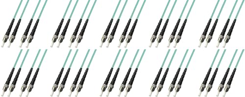 Ultra Spec Cables 100M - Multimode Duplex 10 Gigabit (10Gb) OM3 Fiber Optic Cable (50/125) - Long Length - ST to ST (10 Pack)