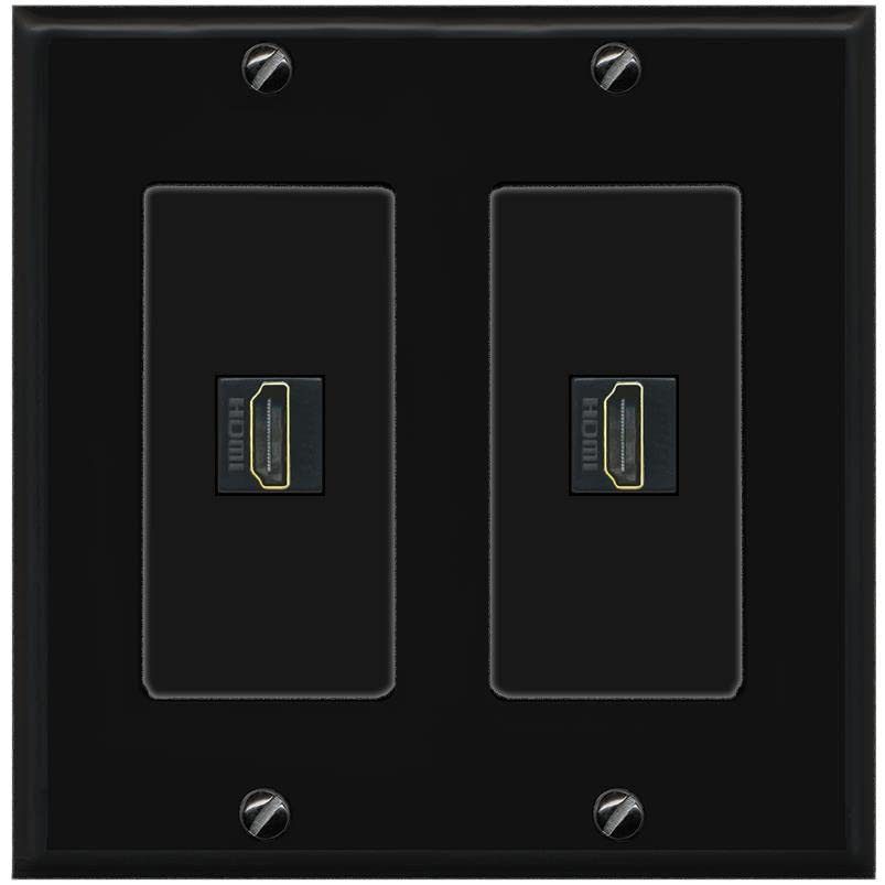 RiteAV HDMI Wall Plate 2 Port - 2 Gang [Black/Black]