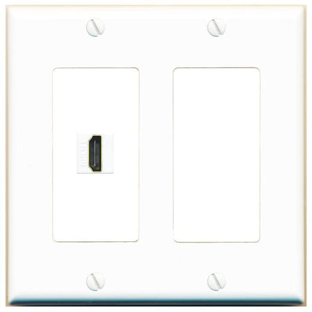 RiteAV HDMI Wall Plate 1 Port - 2 Gang [White/White]