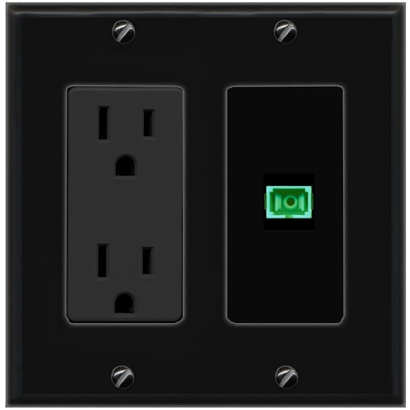 RiteAV SC-APC-SX Wall Plate with Power Outlet [Black]