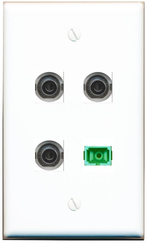 RiteAV - 3 3-5MM SC-APC Singlemode Simplex Wall Plate Flat White