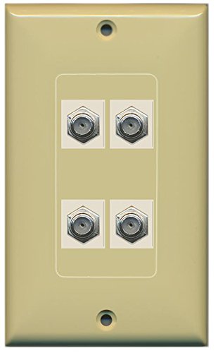 RiteAV (1 Gang Decorative 4 Coax Ivory Wall Plate Ivory
