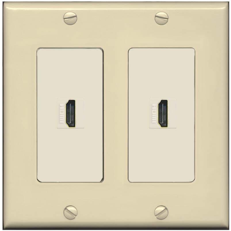 RiteAV HDMI Wall Plate 2 Port - 2 Gang [Ivory/Light-Almond]