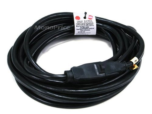 Monoprice 16AWG Power Extension Cord Cable - SJT 16/3C NEMA 5-15P to NEMA 5-15R (13A/125V) AP301+SP506-25FT