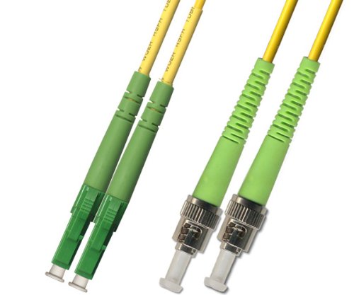 1M Singlemode Duplex Fiber Optic Cable (9/125) - LC/APC to ST/APC