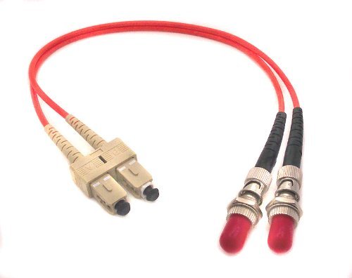 6 Foot (2 Meter) Fiber Optic Adapter Cable SC (Male) to ST (Female) Multimode 62.5/125 Duplex