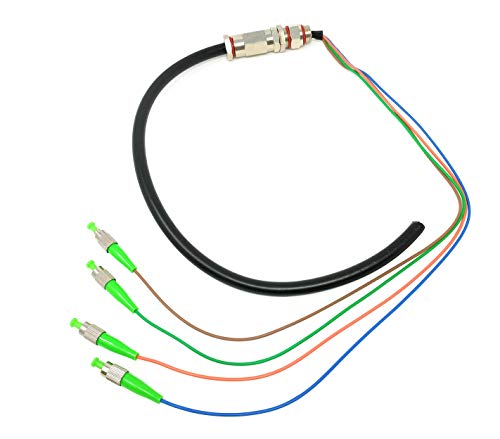 Ultra Spec Cables - FC/APC (4 Strand) Singlemode (9/125) Fiber Optic Waterproof Armored Splice Pigtail - 5M