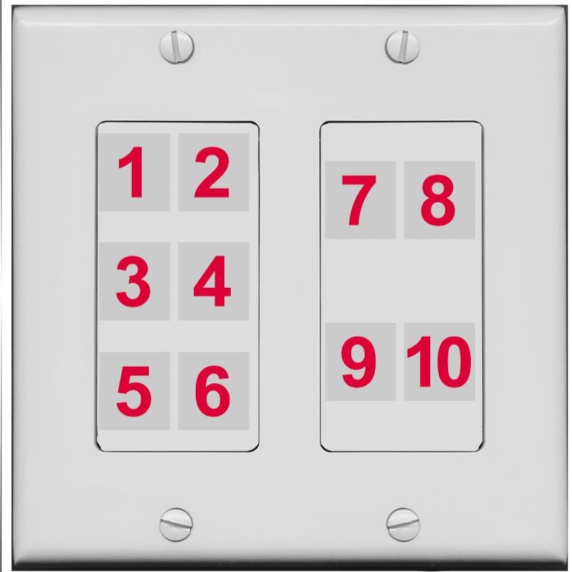 RiteAV - Custom Wall Plate 10 Port - 2 Gang [Gray/Gray]