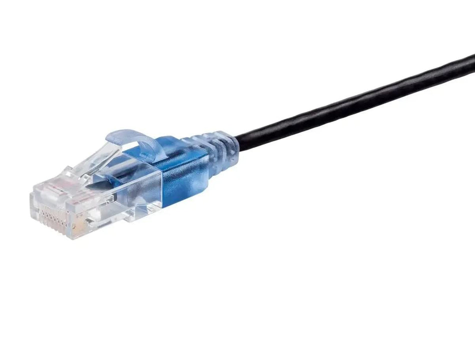 Monoprice Cat6A 25ft Black Patch Cable UTP 30AWG 10G Pure Bare Copper Snagless RJ45 SlimRun Series Ethernet Cable