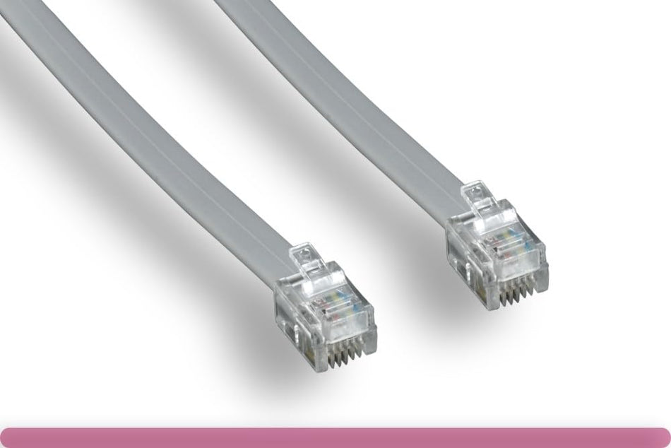 RiteAV - 225FT (68.6M) RJ12/M to RJ12/M 6P6C Straight for Data Phone Line Cord - Gray
