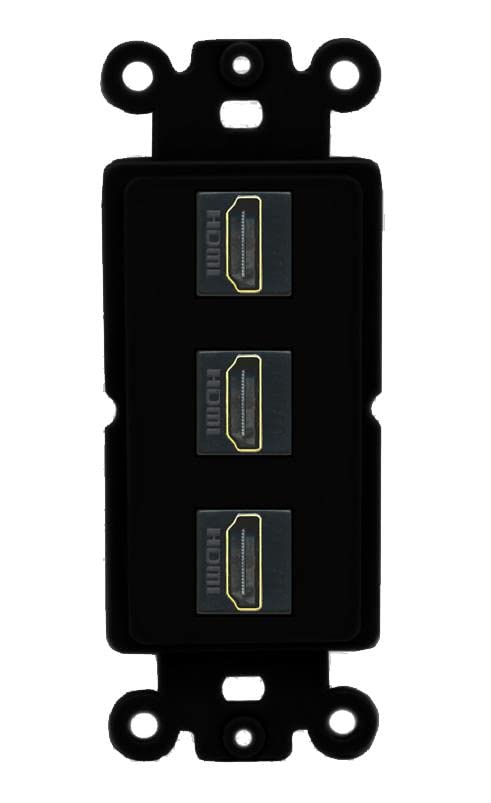 RiteAV 3 Port HDMI Wall Plate - Rocker [Black/Black]