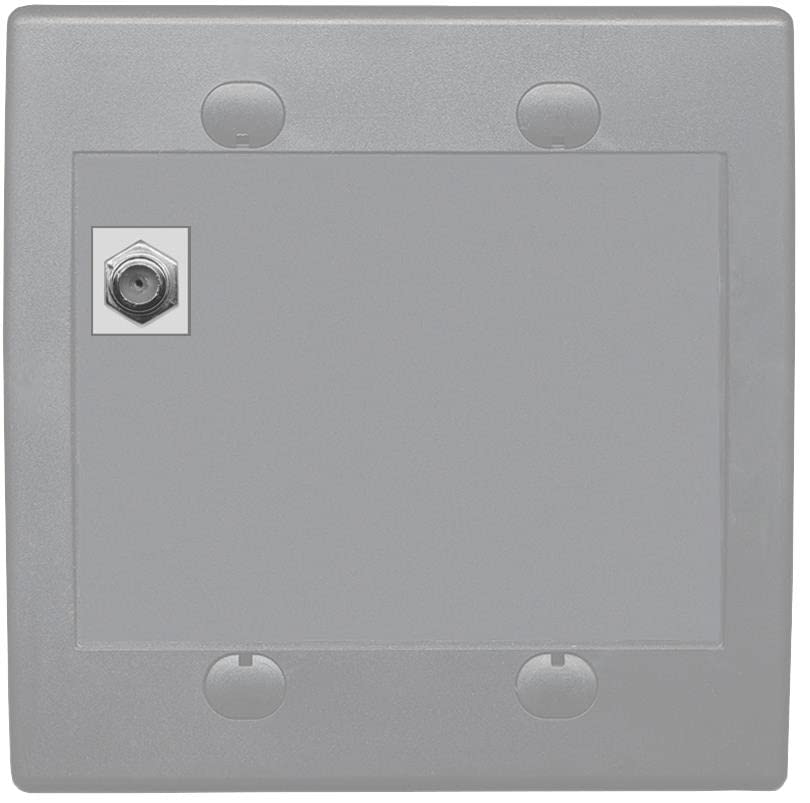 RiteAV 1 Port Coax Cable TV F-Type Wall Plate - Flat 2 Gang [Gray/Gray]