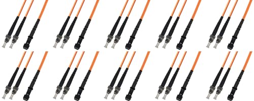Ultra Spec Cables 15M Multimode Duplex Fiber Optic Cable (50/125) - ST to MTRJ (10 Pack)