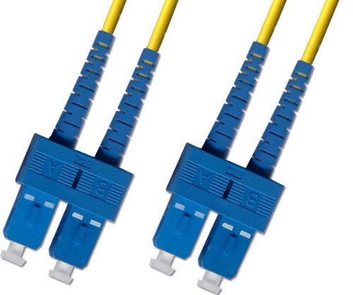 5 Meter OS2 Singlemode Duplex Fiber Optic Cable (9/125) - SC to SC - Yellow