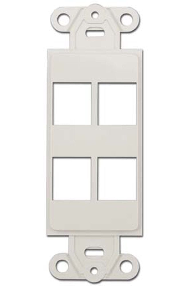 CableWholesale Decora Wall Plate Insert with 4 Keystone Jack, White (845-302-4D-W)