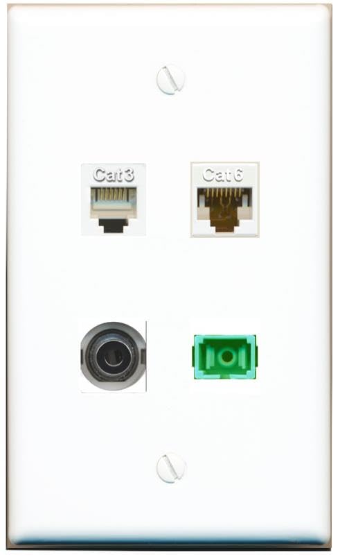 RiteAV - 3-5MM CAT6 PHONE SC-APC Singlemode Simplex Wall Plate Flat White