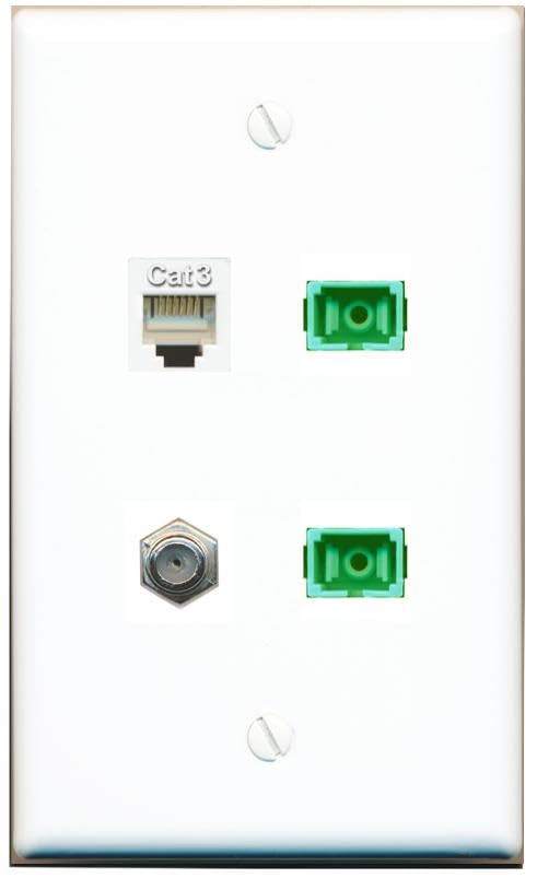 RiteAV - COAX PHONE 2 SC-APC Singlemode Simplex Wall Plate Flat White