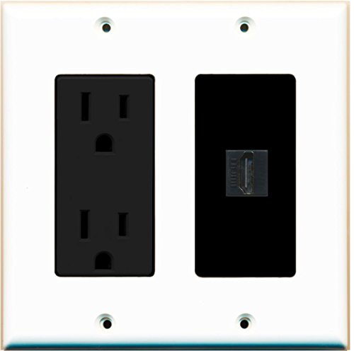 RiteAV HDMI Wall Plate 1 Port - Outlet [White/Black]