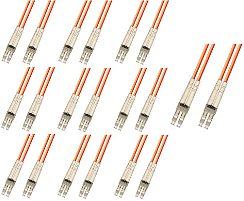 6 Meter Multimode Duplex Fiber Optic Cable (50/125) - LC to LC - Orange - 10 Pack