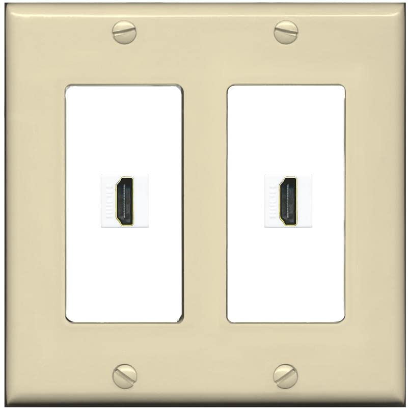 RiteAV HDMI Wall Plate 2 Port - 2 Gang [Ivory/White]